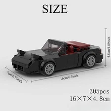 305 Pcs Black Mazda Roadster Miata Mx5 DIY Building Block Set