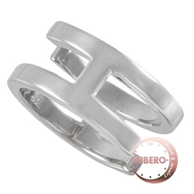 HERMES H Symbol Ring US 7 1/4 Silber925