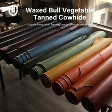 30x60cm Waxed Vegetable Tanned Leather Piece Full Grain Cowhide DIY Craft Materl
