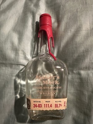 Makers Mark Cask Strength Extra Wax Empty Bottle 750ml Bourbon Whiskey