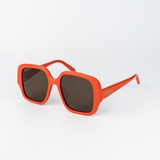 Loewe LW40134U 42E Sunglasses Unisex Shiny Orange Brown Square New