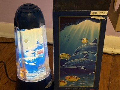 Vintage 1994 Rabbit Tanaka Rotating Motion Fish Aquarium Night