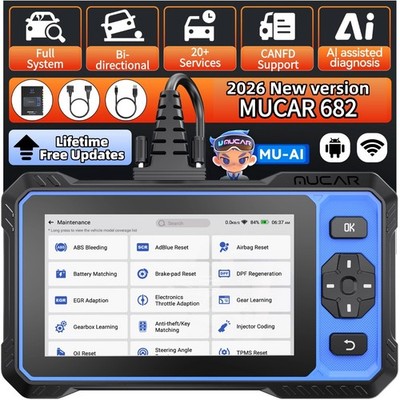 MUCAR 682 Car Diagnostic OBD2 Scanner Full System 20+Service + Bi-directional US