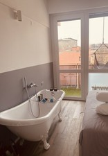 vasca da bagno freestanding Stile Classico Con Piedini Bianca