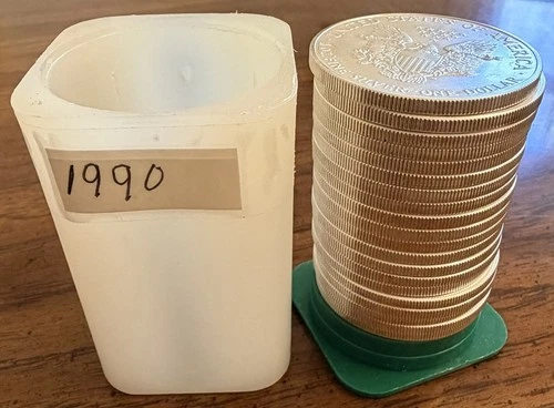 Lot Of 20 - 1990 BU American Silver Eagles $1 .999 Fine - Original Mint Tube
