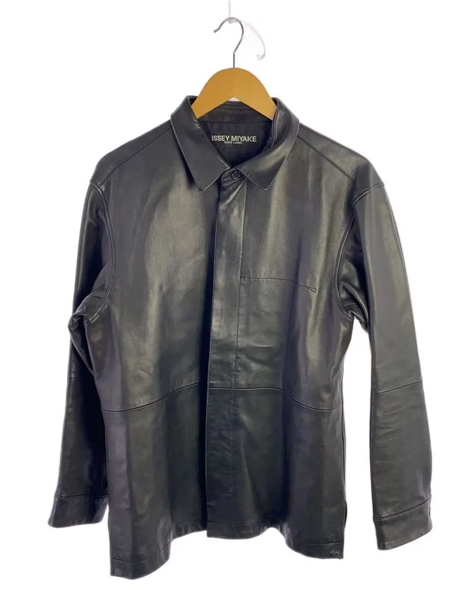 ジャケット・アウター 99AW ISSEY MIYAKE MEN Leather Jacket Issey Miyake Men Men's Horse Leather Jacket Rare Wrinkled Design