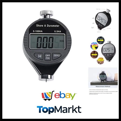 OBEST Digitaler Durometer, mit LCD-Display, Typ Shore A, Werkzeug zum Messen ...
