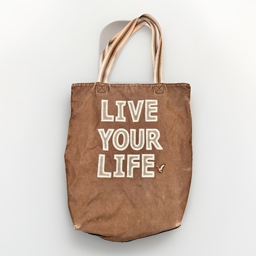 American Eagle Live Your Life Canvas Tote Bag Brown 16” Shoulder Bag