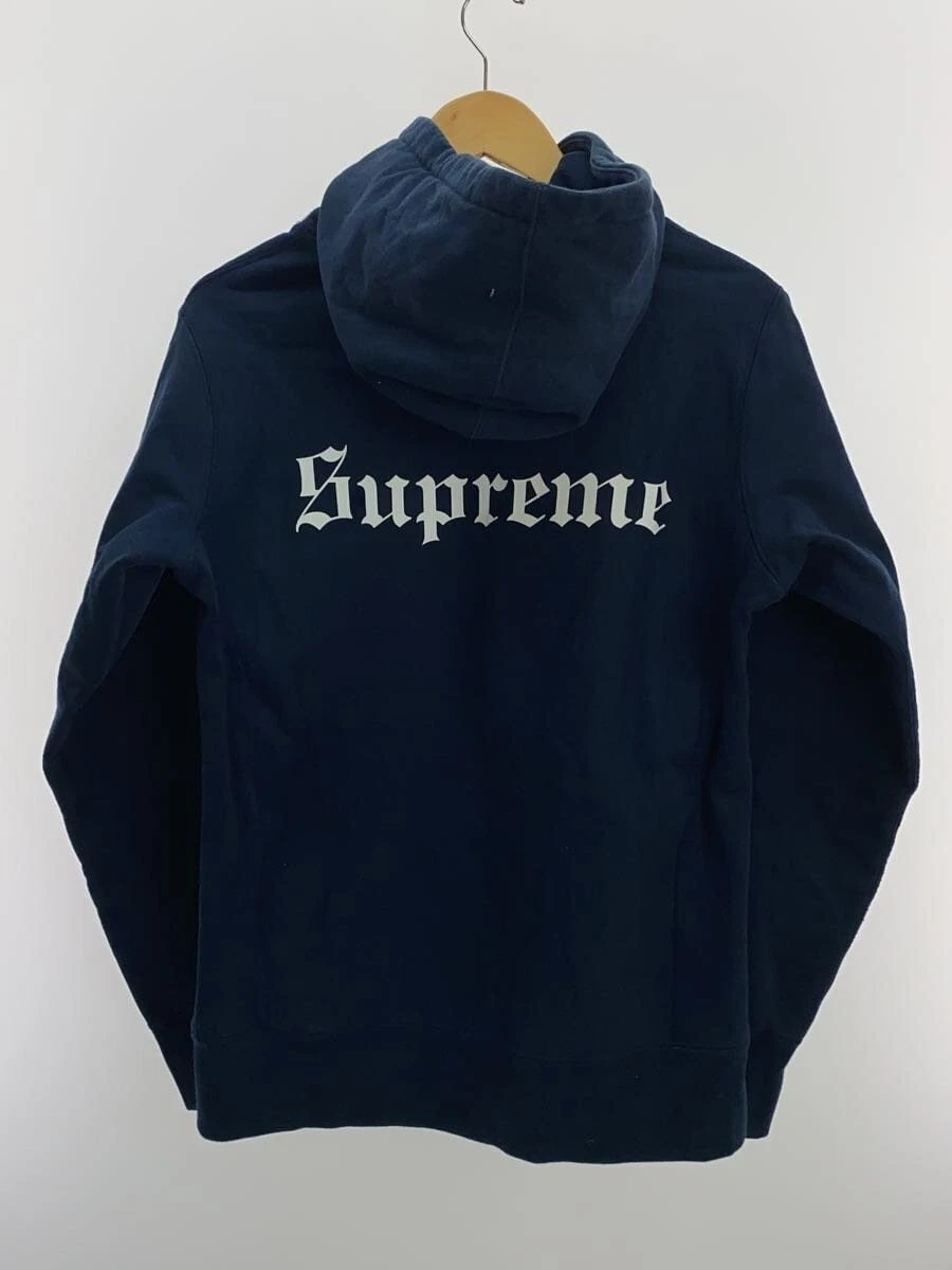Supreme Burning Crosses Pullover Felpa con Cappuccio S Cotone Navy Segni d'uso