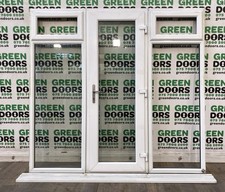 BACK DOOR WITH SIDELIGHTS SINGLE ALL GLASS FULL EXTERNAL EXTERIOR WHITE UPVC PVC