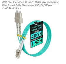 New OM3 Fiber Optical Cable Jumper Patch Cord SC To LC 10 GB Duplex Multi Mode