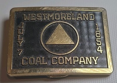Vintage July 7 1854 Weastmoreland Coal Mining Miners Metal Belt Buckle Colorado
