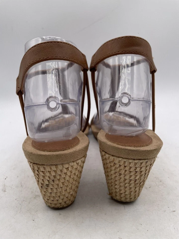 Style & Co Mulan Wedge Sandal Women's Sz 7M Brown Leather Slip-On Strappy  - Image 3 of 4