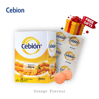500mg CEBION Chewable Tablets C 30's Orange Flavor Daily Supplement + FREE GIFT