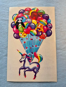 Vintage 1980s Lisa Frank Jumbo stickers Unicorn Balloons