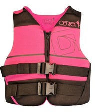 O'Brien Youth V-Back Life Jacket pink black Ski Vest sz 50-90 lbs
