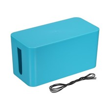 Cable Management Box Cord Organizer Box w Tie for Home Small Blue
