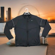 Nike Dri Fit Jacket Mens Extra Large Coat Black Full Zip 480857-010 Athletic EUC