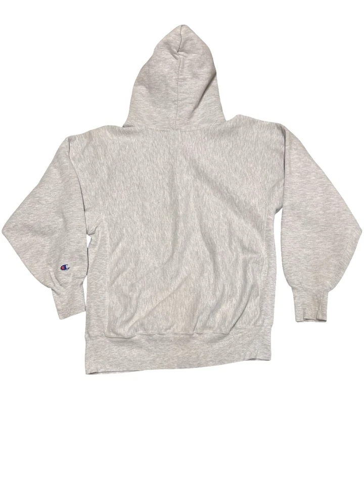 Vintage 80s 90s Champion Reverse Weave LSU Tigers Gray Hoodie Sweatshirt USA XL - Image 2 of 4