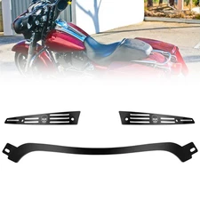 Black Split Windshield Side Trim Center Trim Kit for Road Glide 3 FLTRT 2023 .
