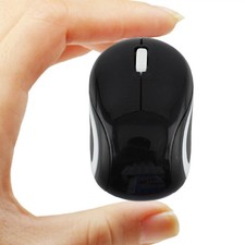 Black Cute Mini Wireless Computer Mouse Small Size Portable Travel USB Optical