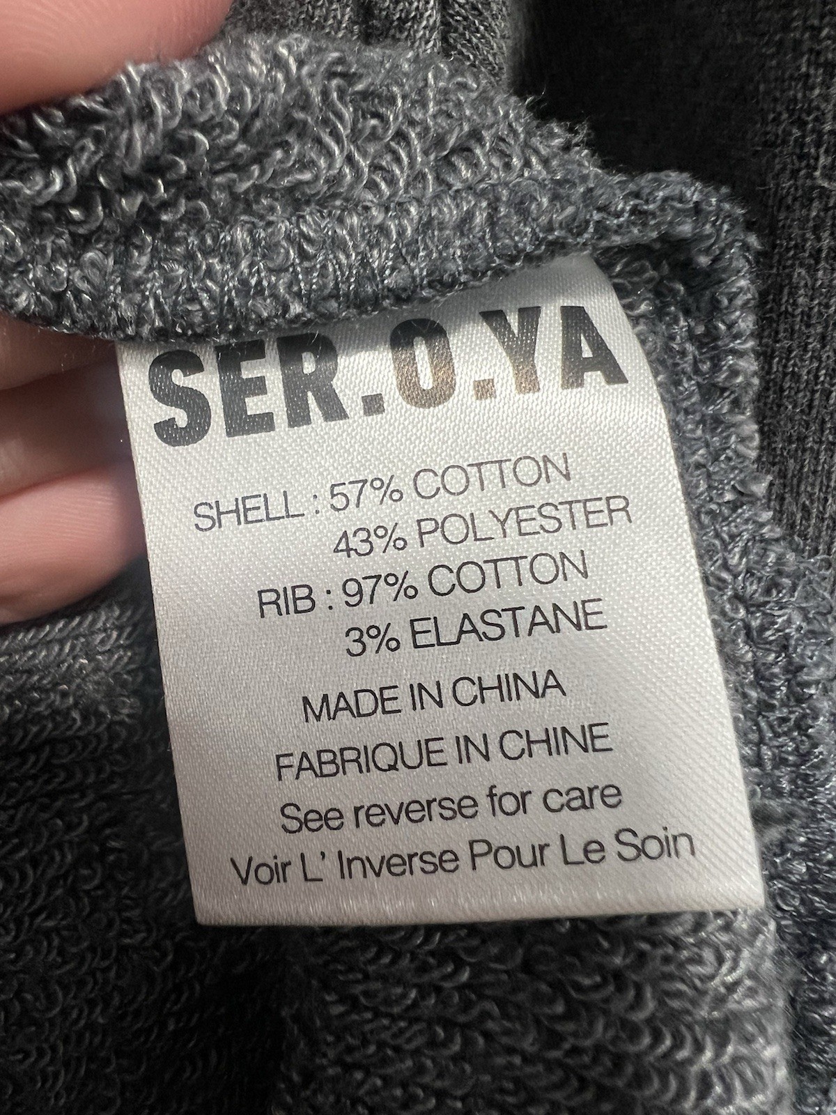 SER.O.YA Issac OVERSIZED Crew Neck Vintage Black French Terry Sweatshirt SIZE XS