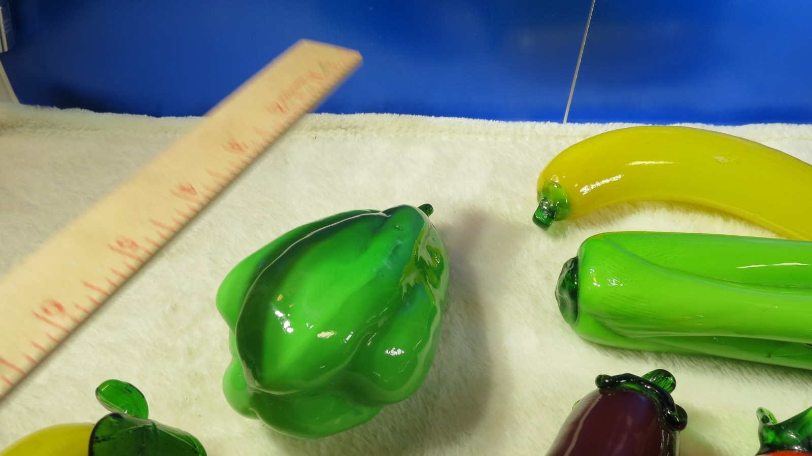 Vintage lot 7 Art Glass Fruit & Vegetables Murano Style Glass EXCELLENT