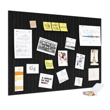 6 Pack Felt Bulletin Board 36x24 Inch Large Cork Board Wall Tiles Black