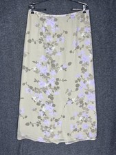 Vintage Old Navy Maxi Skirt Size 12 Yellow Purple Floral Chiffon Lined 90s Y2K