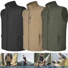 US Men Outdoor Vest Casual Windpoof Lightweight Utility Fish Photo Travel Jacket