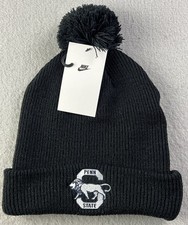 NIKE Penn State Nittany Lions Pom Beanie Ribbed Black One Size Adult NWT