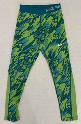 Nike Pro Dri-FIT Compression  Yoga Pants Leggings M Green Teal Camo