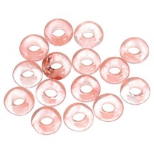 15pcs Natural Stone Beads 8x14mm Large Hole Craft Beads, Light Red