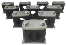 LOT OF 10-Pipe Clamp with Weld and Cover Plate, bolts for 1" Diameter Pipe