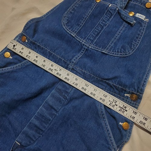 Vintage 70s LEE Denim Overalls Workwear Carpenter Bibs Made In USA 30x35 Long - Picture 9 of 13