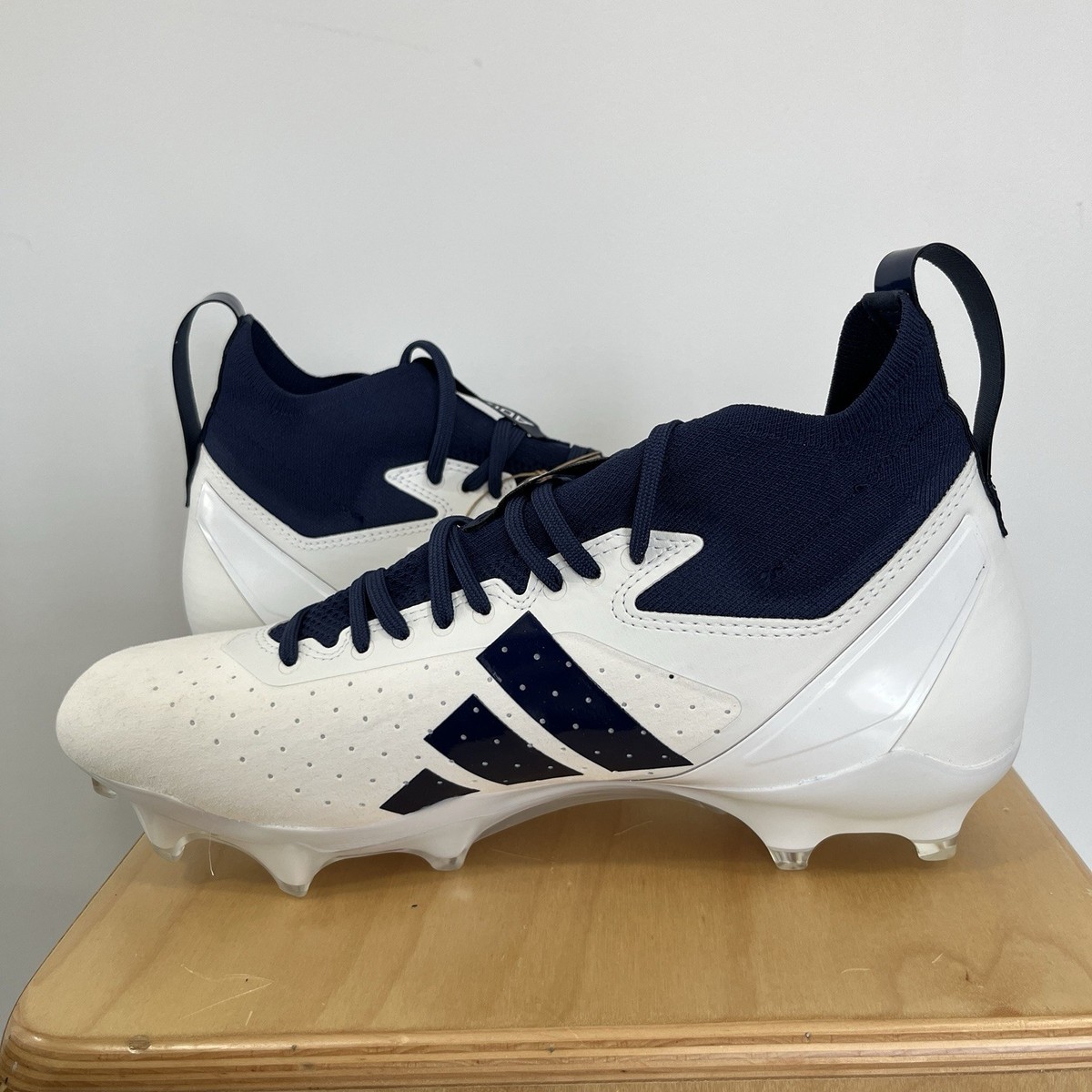 Size 11.5 adidas Mens ADIZERO IMPACT+ FOOTBALL CLEATS Cloud White/Navy IH7455 Adidas ADIZERO IMPACT+ FOOTBALL CLEATS Cloud | Mercari main image 3