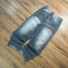 Jeans streetwear Y2K North Peak larghi skater ricamati hip/hop taglia 30