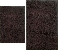 Bathroom Rugs Sets 2 Piece, Extra Soft Chenille Bath Mat Ultra Absorbent Bathroo