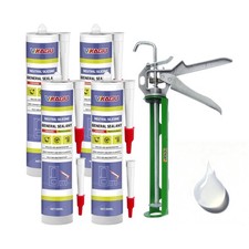 VGS606 Sealant-Silicone Caulk,Silicone Sealant Clear&ndash; 10.15 Oz, 4 Pcs,100%