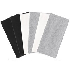 6 Pack Wide Headbands for Women, 9.3x4.7inch Cotton Black, white, gray