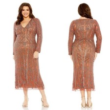 Mac Duggal Long Sleeve Embellished Cocktail  Dress 20W NWT 5938