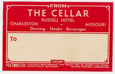1920s-30s The Cellar Restaurant Russell Hotel Label Charleston Missouri P60