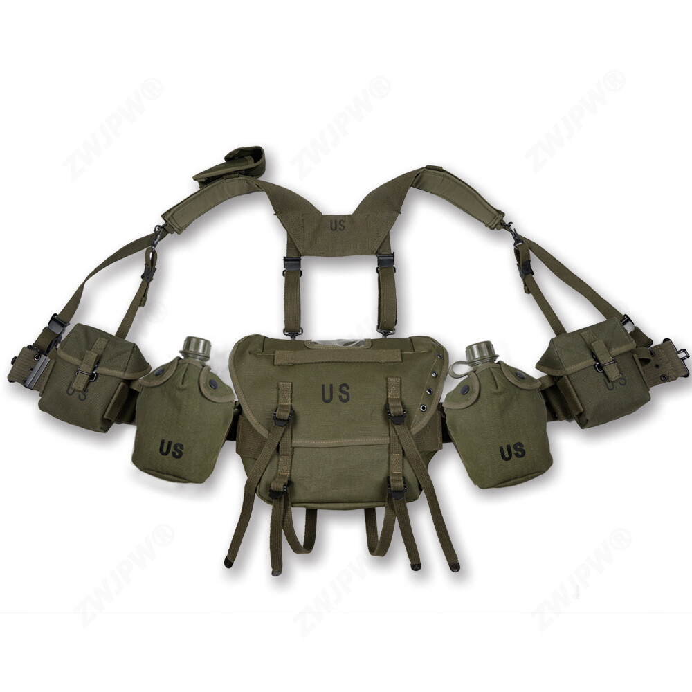 Vietnam Era U.S. Army Military Gear SET M1961 Bag Ammo Pouch Water