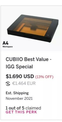 Cubiio 2 Lasergravierer Lasergraviermaschine indiegogo kickstarter autofocus 