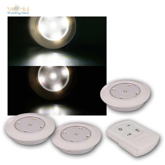 3 X LED Recessed Spotlight Lights Warm White Remote Control Furniture
