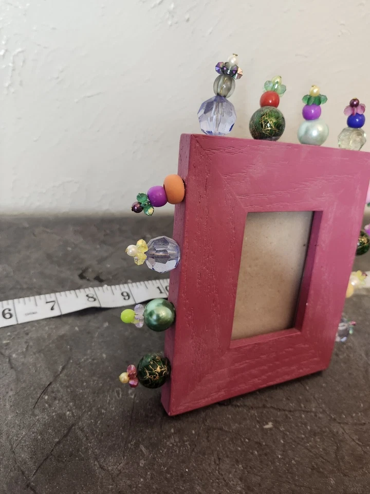 Cute 4x6 Ganz Frame With Beads Sticking Out  - Image 3 of 4