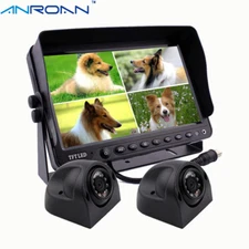 7" Monitor Car Backup Camera Kit 2x Side Camera + 2x 15M Backup Camera Cable