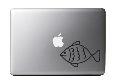 Kids Animal Doodles Fish Vinyl Decal for Apple MacBook Dell Laptops