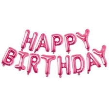 Happy Birthday Balloons Banner Bunting Self Inflating Decoration Letters Balloon
