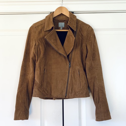 Athleta Sz XS Leather Jacket Moto 